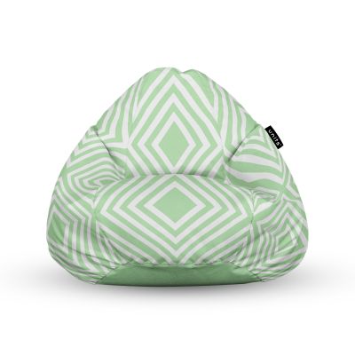 Fotoliu Units Puf Bean Bag tip para L, impermeabil, indoor/outdoor, sac interior, cu maner, 80 x 80 x 60 cm, Diamond, Green BEANUNB-PR-L-EXT-156