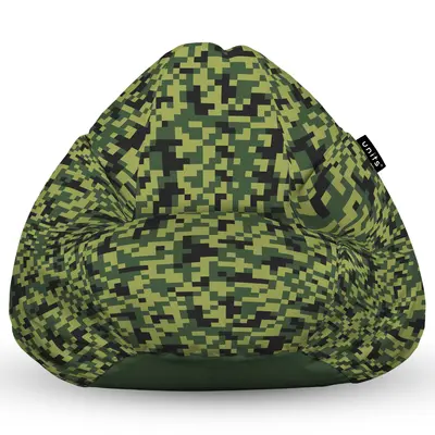 Fotoliu Units Puf Bean Bag tip para L, impermeabil, indoor/outdoor, sac interior, cu maner, 80 x 80 x 60 cm, Minecraft BEANUNB-PR-L-EXT-047