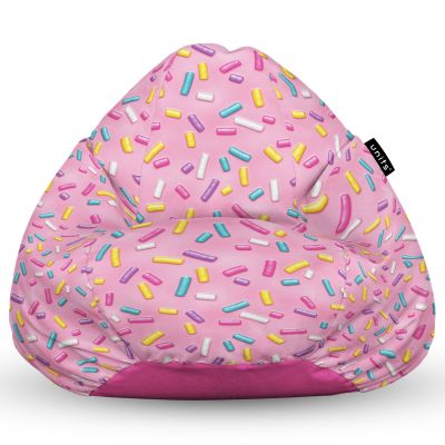 Fotoliu Units Puf Bean Bag tip para L, impermeabil, indoor/outdoor, sac interior, cu maner, 80 x 80 x 60 cm, glazed sprinkle BEANUNB-PR-L-EXT-055