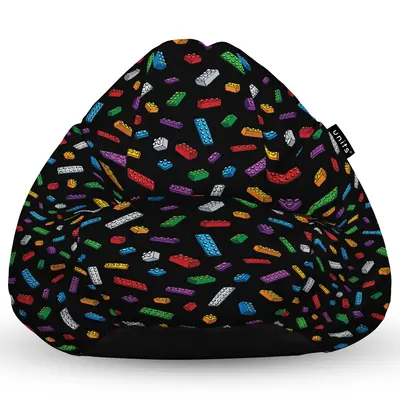 Fotoliu Units Puf Bean Bag tip para L, impermeabil, indoor/outdoor, sac interior, cu maner, 80 x 80 x 60 cm, lego fundal negru BEANUNB-PR-L-EXT-072