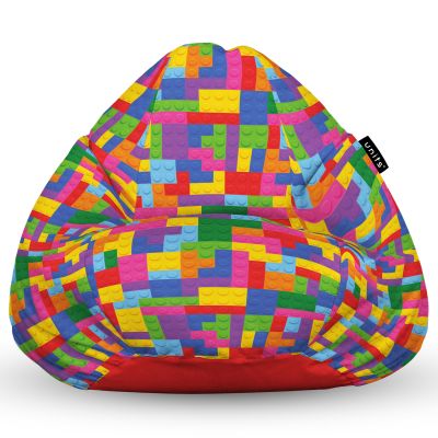 Fotoliu Units Puf Bean Bag tip para L, impermeabil, indoor/outdoor, sac interior, cu maner, 80 x 80 x 60 cm, lego tetris BEANUNB-PR-L-EXT-034