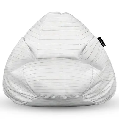 Fotoliu Units Puf Bean Bag tip para L, impermeabil, indoor/outdoor, sac interior, cu maner, 80 x 80 x 60 cm, lemn alb BEANUNB-PR-L-EXT-003
