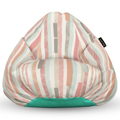 Fotoliu Units Puf Bean Bag tip para L, impermeabil, indoor/outdoor, sac interior, cu maner, 80 x 80 x 60 cm, model multicolor vertical BEANUNB-PR-L-EXT-045
