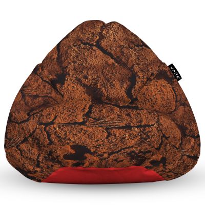 Fotoliu Units Puf Bean Bag tip para L, impermeabil, indoor/outdoor, sac interior, cu maner, 80 x 80 x 60 cm, pamant BEANUNB-PR-L-EXT-040
