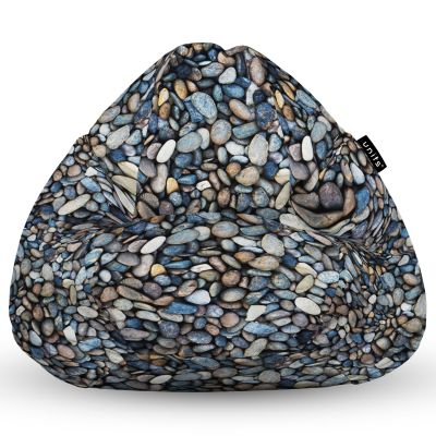 Fotoliu Units Puf Bean Bag tip para L, impermeabil, indoor/outdoor, sac interior, cu maner, 80 x 80 x 60 cm, pietricele BEANUNB-PR-L-EXT-018