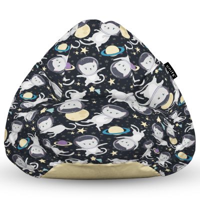 Fotoliu Units Puf Bean Bag tip para L, impermeabil, indoor/outdoor, sac interior, cu maner, 80 x 80 x 60 cm, pisici in spatiu BEANUNB-PR-L-EXT-078