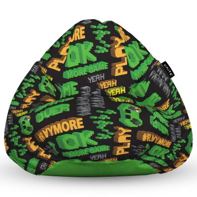 Fotoliu Units Puf Bean Bag tip para L, impermeabil, indoor/outdoor, sac interior, cu maner, 80 x 80 x 60 cm, play more retro BEANUNB-PR-L-EXT-125