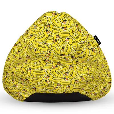 Fotoliu Units Puf Bean Bag tip para L, impermeabil, indoor/outdoor, sac interior, cu maner, 80 x 80 x 60 cm, rate galbene cool BEANUNB-PR-L-EXT-116