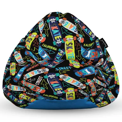 Fotoliu Units Puf Bean Bag tip para L, impermeabil, indoor/outdoor, sac interior, cu maner, 80 x 80 x 60 cm, skate BEANUNB-PR-L-EXT-090