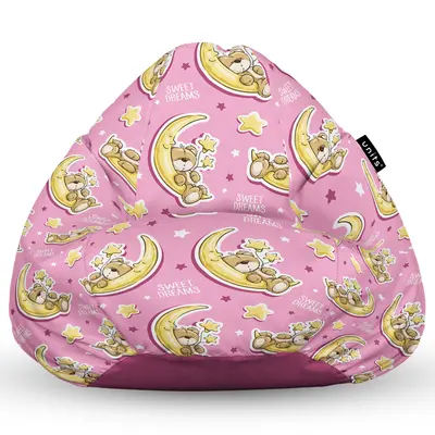Fotoliu Units Puf Bean Bag tip para L, impermeabil, indoor/outdoor, sac interior, cu maner, 80 x 80 x 60 cm, sweet dreams teddy bear BEANUNB-PR-L-EXT-140