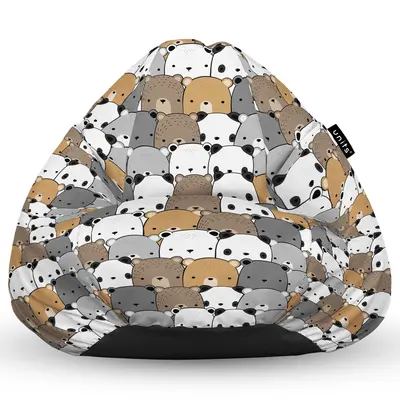 Fotoliu Units Puf Bean Bag tip para L, impermeabil, indoor/outdoor, sac interior, cu maner, 80 x 80 x 60 cm, ursuleti maro BEANUNB-PR-L-EXT-135