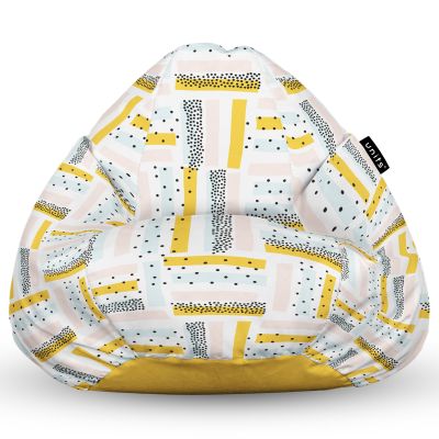 Fotoliu Units Puf Bean Bag tip para XL, impermeabil, indoor/outdoor, sac interior, cu maner, 90 x 85 x 65 cm, buline negre BEANUNB-PR-XL-EXT-046