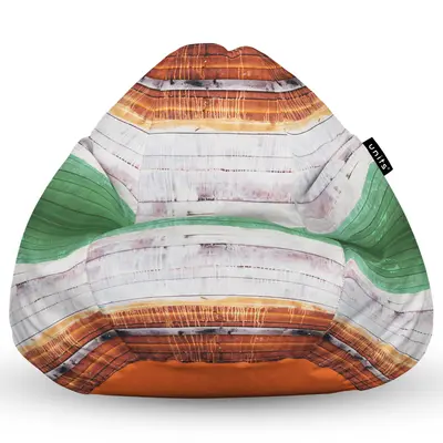 Fotoliu Units Puf Bean Bag tip para XL, impermeabil, indoor/outdoor, sac interior, cu maner, 90 x 85 x 65 cm, lemn vopsit BEANUNB-PR-XL-EXT-013