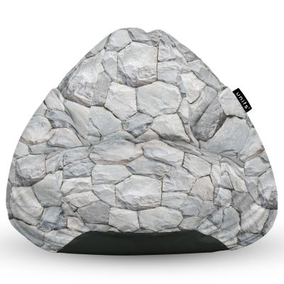 Fotoliu Units Puf Bean Bag tip para XL, impermeabil, indoor/outdoor, sac interior, cu maner, 90 x 85 x 65 cm, pietre albe BEANUNB-PR-XL-EXT-020