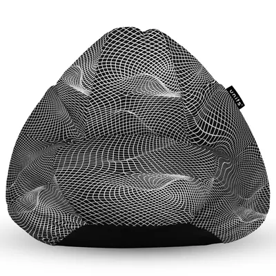 Fotoliu Units Puf Bean Bag tip para XL, impermeabil, indoor/outdoor, sac interior, cu maner, 90 x 85 x 65 cm, topografic negru BEANUNB-PR-XL-EXT-051