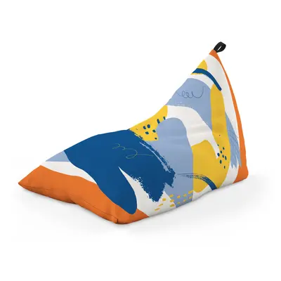 Fotoliu Units Puf Bean Bag tip Lounge, impermeabil, indoor/outdoor, sac interior, cu maner, 155 x 83 x 65 cm, abstract retro BEANUNB-LGA-L-EXT-012