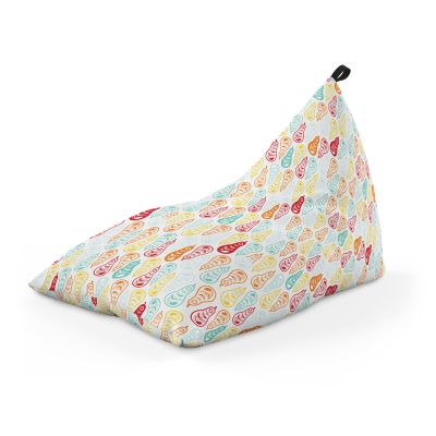 Fotoliu Units Puf Bean Bag tip Lounge, impermeabil, indoor/outdoor, sac interior, cu maner, 155 x 83 x 65 cm, alb cu pere multicolore BEANUNB-LGA-L-EXT-044