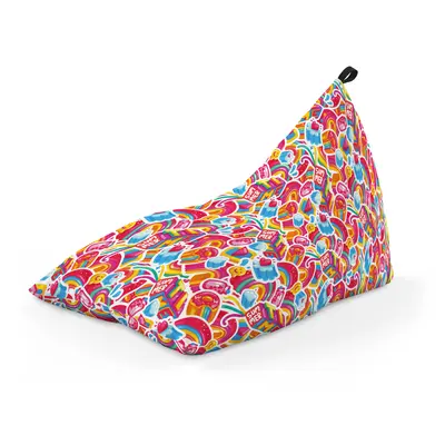 Fotoliu Units Puf Bean Bag tip Lounge, impermeabil, indoor/outdoor, sac interior, cu maner, 155 x 83 x 65 cm, candy rainbows BEANUNB-LGA-L-EXT-058