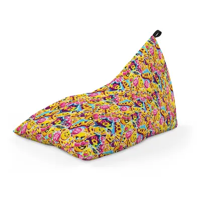 Fotoliu Units Puf Bean Bag tip Lounge, impermeabil, indoor/outdoor, sac interior, cu maner, 155 x 83 x 65 cm, emoji pisici BEANUNB-LGA-L-EXT-084