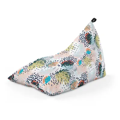 Fotoliu Units Puf Bean Bag tip Lounge, impermeabil, indoor/outdoor, sac interior, cu maner, 155 x 83 x 65 cm, frunze multicolore BEANUNB-LGA-L-EXT-050