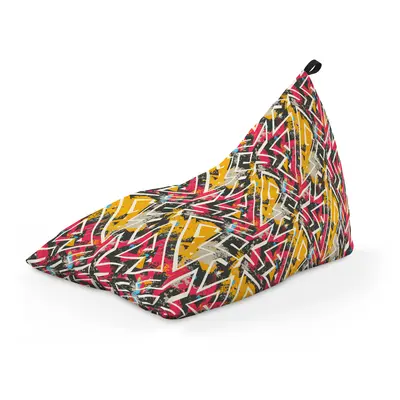 Fotoliu Units Puf Bean Bag tip Lounge, impermeabil, indoor/outdoor, sac interior, cu maner, 155 x 83 x 65 cm, graffiti grunge geometric BEANUNB-LGA-L-EXT-099