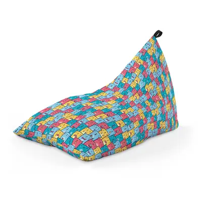 Fotoliu Units Puf Bean Bag tip Lounge, impermeabil, indoor/outdoor, sac interior, cu maner, 155 x 83 x 65 cm, invazia pisicilor albastru BEANUNB-LGA-L-EXT-076