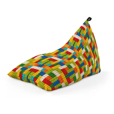 Fotoliu Units Puf Bean Bag tip Lounge, impermeabil, indoor/outdoor, sac interior, cu maner, 155 x 83 x 65 cm, lego tetris verde BEANUNB-LGA-L-EXT-073