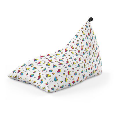 Fotoliu Units Puf Bean Bag tip Lounge, impermeabil, indoor/outdoor, sac interior, cu maner, 155 x 83 x 65 cm, memphis tetris BEANUNB-LGA-L-EXT-120