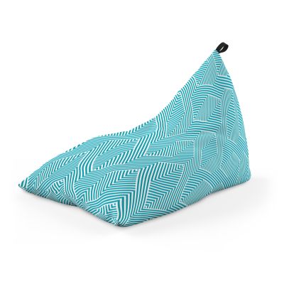 Fotoliu Units Puf Bean Bag tip Lounge, impermeabil, indoor/outdoor, sac interior, cu maner, 155 x 83 x 65 cm, motiv alb cu bleu BEANUNB-LGA-L-EXT-022