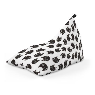 Fotoliu Units Puf Bean Bag tip Lounge, impermeabil, indoor/outdoor, sac interior, cu maner, 155 x 83 x 65 cm, pisici alb-negru BEANUNB-LGA-L-EXT-075