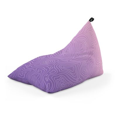 Fotoliu Units Puf Bean Bag tip Lounge, impermeabil, indoor/outdoor, sac interior, cu maner, 155 x 83 x 65 cm, topografic mov BEANUNB-LGA-L-EXT-029