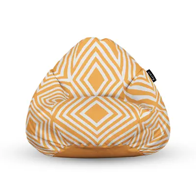 Fotoliu Units Puf Bean Bag tip para XL, impermeabil, indoor/outdoor, sac interior, cu maner, 90 x 85 x 65 cm, Diamond, Orange BEANUNB-PR-XL-EXT-157