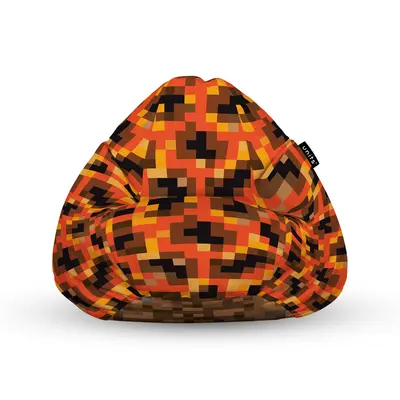 Fotoliu Units Puf Bean Bag tip para XL, impermeabil, indoor/outdoor, sac interior, cu maner, 90 x 85 x 65 cm, Minecraft Magma BEANUNB-PR-XL-EXT-202