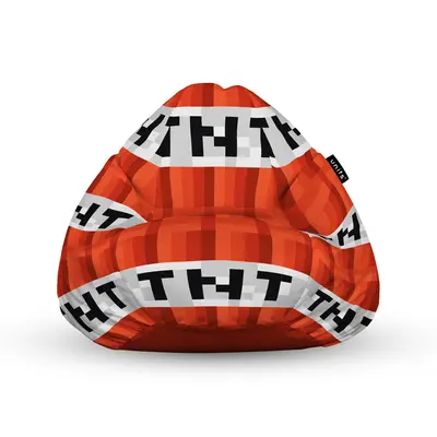 Fotoliu Units Puf Bean Bag tip para XL, impermeabil, indoor/outdoor, sac interior, cu maner, 90 x 85 x 65 cm, Minecraft TNT BEANUNB-PR-XL-EXT-207