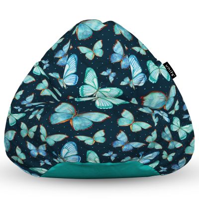 Fotoliu Units Puf Bean Bag tip para XL, impermeabil, indoor/outdoor, sac interior, cu maner, 90 x 85 x 65 cm, fluturi in stomac BEANUNB-PR-XL-EXT-119