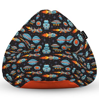 Fotoliu Units Puf Bean Bag tip para XL, impermeabil, indoor/outdoor, sac interior, cu maner, 90 x 85 x 65 cm, game space retro BEANUNB-PR-XL-EXT-124