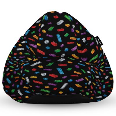 Fotoliu Units Puf Bean Bag tip para XL, impermeabil, indoor/outdoor, sac interior, cu maner, 90 x 85 x 65 cm, lego fundal negru BEANUNB-PR-XL-EXT-072