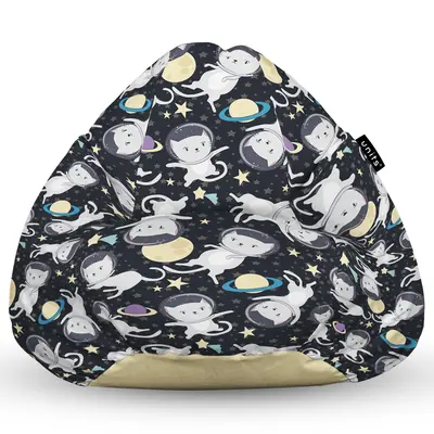 Fotoliu Units Puf Bean Bag tip para XL, impermeabil, indoor/outdoor, sac interior, cu maner, 90 x 85 x 65 cm, pisici in spatiu BEANUNB-PR-XL-EXT-078