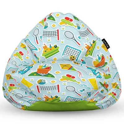 Fotoliu Units Puf Bean Bag tip para XL, impermeabil, indoor/outdoor, sac interior, cu maner, 90 x 85 x 65 cm, sporturi in aer liber BEANUNB-PR-XL-EXT-091