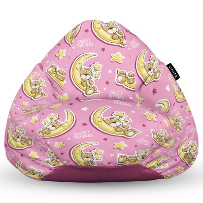 Fotoliu Units Puf Bean Bag tip para XL, impermeabil, indoor/outdoor, sac interior, cu maner, 90 x 85 x 65 cm, sweet dreams teddy bear BEANUNB-PR-XL-EXT-140