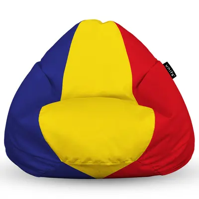 Fotoliu Units Puf Bean Bag tip para XL, impermeabil, indoor/outdoor, sac interior, cu maner, 90 x 85 x 65 cm, tricolor romania BEANUNB-PR-XL-EXT-131