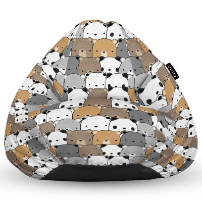 Fotoliu Units Puf Bean Bag tip para XL, impermeabil, indoor/outdoor, sac interior, cu maner, 90 x 85 x 65 cm, ursuleti maro BEANUNB-PR-XL-EXT-135