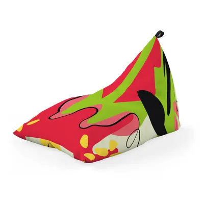 Fotoliu Units Puf Bean Bag tip Lounge, impermeabil, indoor/outdoor, sac interior, cu maner, 155 x 83 x 65 cm, Abstract Jungle Pepene BEANUNB-LGA-L-EXT-179