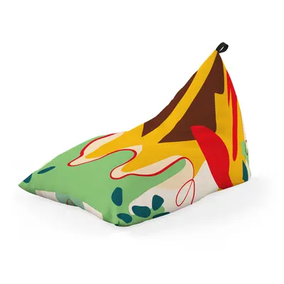 Fotoliu Units Puf Bean Bag tip Lounge, impermeabil, indoor/outdoor, sac interior, cu maner, 155 x 83 x 65 cm, Abstract Jungle Verde BEANUNB-LGA-L-EXT-181