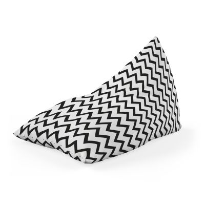 Fotoliu Units Puf Bean Bag tip Lounge, impermeabil, indoor/outdoor, sac interior, cu maner, 155 x 83 x 65 cm, Chevron Classic, Black BEANUNB-LGA-L-EXT-170
