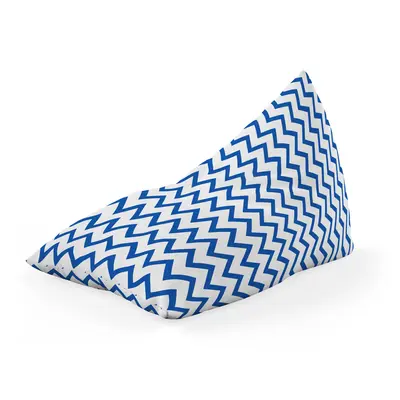 Fotoliu Units Puf Bean Bag tip Lounge, impermeabil, indoor/outdoor, sac interior, cu maner, 155 x 83 x 65 cm, Chevron Classic, Blue BEANUNB-LGA-L-EXT-171