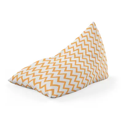 Fotoliu Units Puf Bean Bag tip Lounge, impermeabil, indoor/outdoor, sac interior, cu maner, 155 x 83 x 65 cm, Chevron Classic, Orange BEANUNB-LGA-L-EXT-173