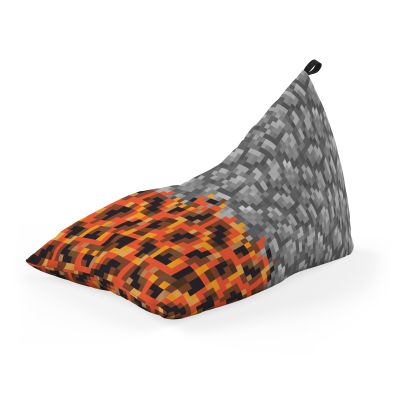 Fotoliu Units Puf Bean Bag tip Lounge, impermeabil, indoor/outdoor, sac interior, cu maner, 155 x 83 x 65 cm, Minecraft Piatra Magma BEANUNB-LGA-L-EXT-204