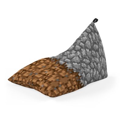 Fotoliu Units Puf Bean Bag tip Lounge, impermeabil, indoor/outdoor, sac interior, cu maner, 155 x 83 x 65 cm, Minecraft Piatra Pamant BEANUNB-LGA-L-EXT-205