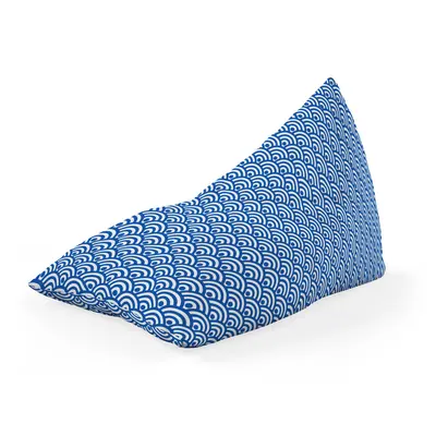 Fotoliu Units Puf Bean Bag tip Lounge, impermeabil, indoor/outdoor, sac interior, cu maner, 155 x 83 x 65 cm, Oriental Waves, Blue BEANUNB-LGA-L-EXT-176